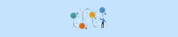 Illustration showing HR audit steps for SMBs with icons for analysis, planning, review, and documentation.